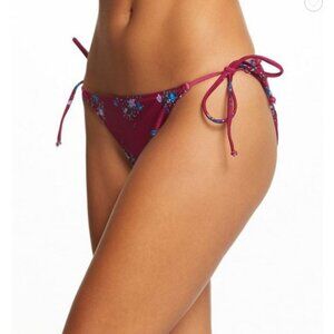 NEW Volcom "Stems for Days" Floral Side Tie String Bikini Bottoms Sz. S